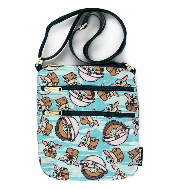 Loungefly Baby Yoda Star Wars The Mandalorian All Over Print Nylon Passport Bag Loungefly Baby Yoda Star Wars The Mandalorian All Over Print Nylon Passport Bag