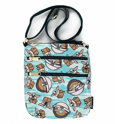 Loungefly Baby Yoda Star Wars The Mandalorian All Over Print Nylon Passport Bag Loungefly Baby Yoda Star Wars The Mandalorian All Over Print Nylon Passport Bag
