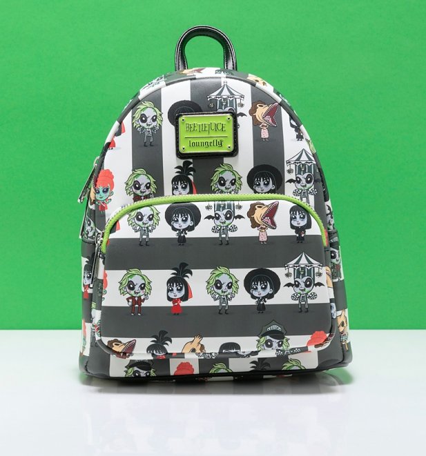 Loungefly Beetlejuice Group Chibi All Over Print Mini Backpack