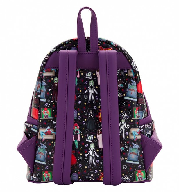 Loungefly Beetlejuice Icons All Over Print Mini Backpack