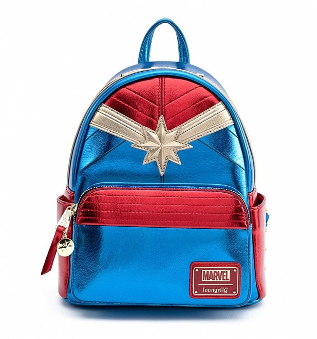 Loungefly Captain Marvel Classic Cosplay Mini Backpack Loungefly Captain Marvel Classic Cosplay Mini Backpack