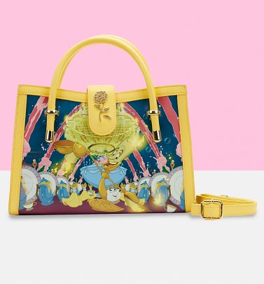 Loungefly Disney Beauty and the Beast Belle Princess Scene Crossbody Bag Loungefly Disney Beauty and the Beast Belle Princess Scene Crossbody Bag