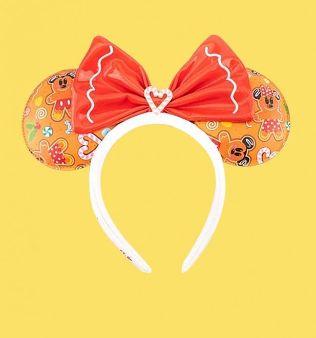 Loungefly Disney Ginger Bread All Over Print Patent Bow Heart Headband
