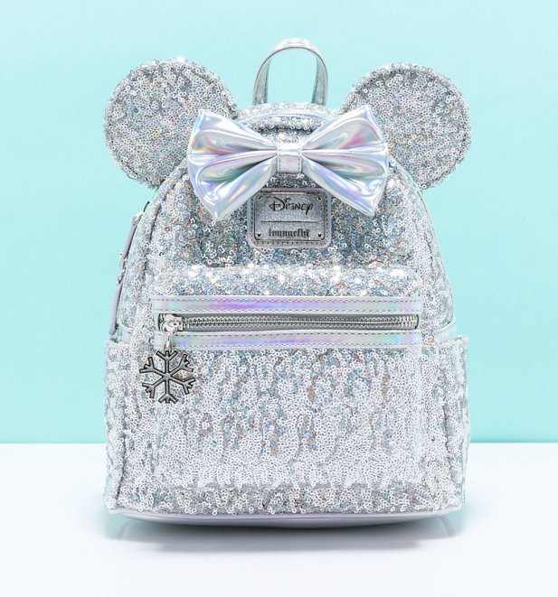 Loungefly Disney LASR Holographic Sequin Minnie Mouse Mini Backpack