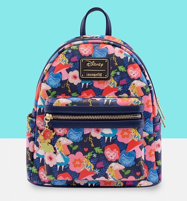 Loungefly Disney LASR Alice In Wonderland Flowers All Over Print Mini Backpack Loungefly Disney LASR Alice In Wonderland Flowers All Over Print Mini Backpack
