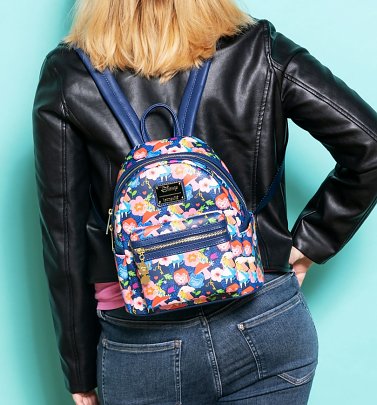 Loungefly Disney LASR Alice In Wonderland Flowers All Over Print Mini Backpack Loungefly Disney LASR Alice In Wonderland Flowers All Over Print Mini Backpack
