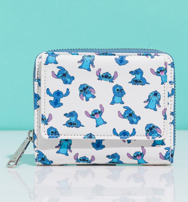 Loungefly Disney Lilo & Stitch Poses All Over Print Zip Wallet