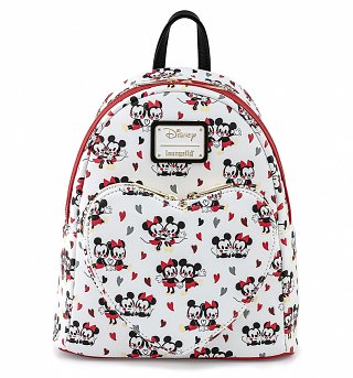 Loungefly Disney Mickey And Minnie Mouse Heart All Over Print Mini Backpack Loungefly Disney Mickey And Minnie Mouse Heart All Over Print Mini Backpack