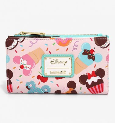Loungefly Disney Mickey And Minnie Mouse Sweets Flap Wallet Loungefly Disney Mickey And Minnie Mouse Sweets Flap Wallet