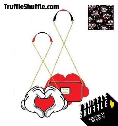Loungefly Disney Mickey Heart Hands Cross Body Bag Loungefly Disney Mickey Heart Hands Cross Body Bag
