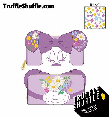 Loungefly Disney Minnie Holding Flowers Zip Around Wallet Loungefly Disney Minnie Holding Flowers Zip Around Wallet