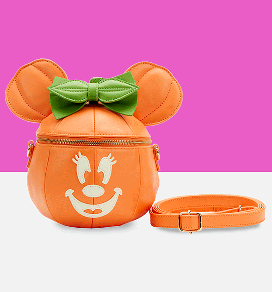 Loungefly Disney Minnie Mouse Glow Face Pumpkin Crossbody Bag