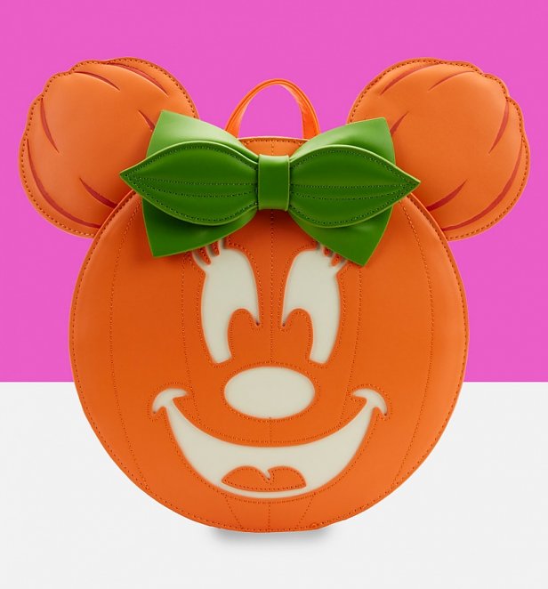 Loungefly Disney Minnie Mouse Glow Face Pumpkin Mini Backpack