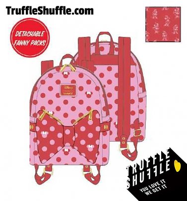 Loungefly Disney Minnie Mouse Pink Bow 2 In 1 Bum Bag / Mini Backpack Loungefly Disney Minnie Mouse Pink Bow 2 In 1 Bum Bag / Mini Backpack