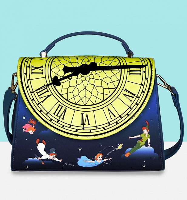 Loungefly Disney Peter Pan Glow In The Dark Clock Crossbody Bag