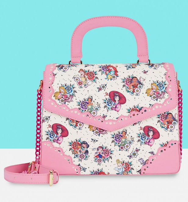 Loungefly Disney Princess Tattoo All Over Print Crossbody Bag