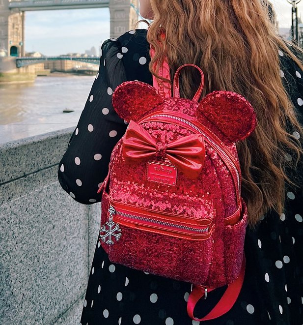 Loungefly Disney Red Sequin Minnie Mouse Mini Backpack