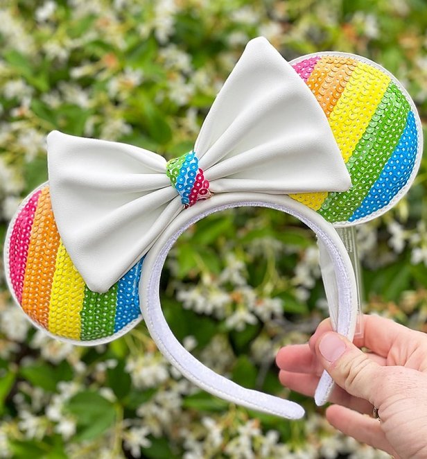 Loungefly Disney Sequin Rainbow Minnie Mouse Ears Headband Loungefly Disney Sequin Rainbow Minnie Mouse Ears Headband