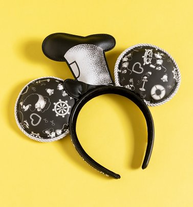 Loungefly Disney Steamboat Willie Applique Hat Rope Piping Ears Headband