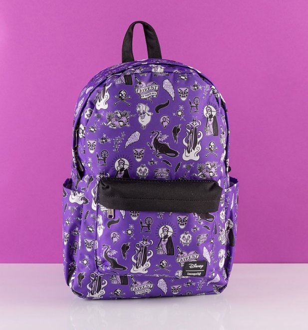 Loungefly Disney Villains All Over Print Nylon Backpack