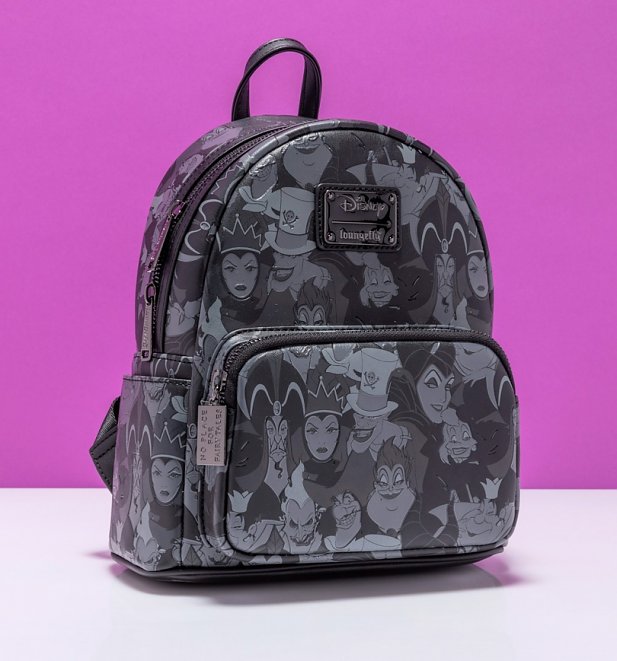 Loungefly Disney Villains Debossed All Over Print Mini Backpack