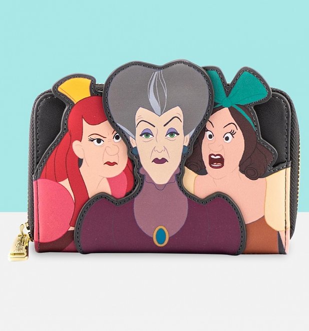 Loungefly Disney Villains Scene Evil Stepmother And Step Sisters Zip Around Wallet