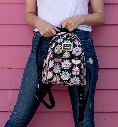 Loungefly Disney Villians Pastel Flames All Over Print Mini Backpack