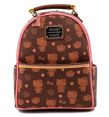 Loungefly Hello Kitty Pumpkin Spice All Over Print Convertible Mini Backpack Loungefly Hello Kitty Pumpkin Spice All Over Print Convertible Mini Backpack