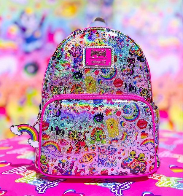 Loungefly Lisa Frank All Over Print Iridescent Mini Backpack