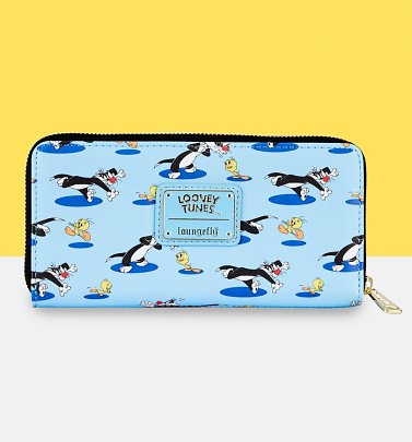 Loungefly Looney Tunes Tweety And Sylvester All Over Print Zip Wallet