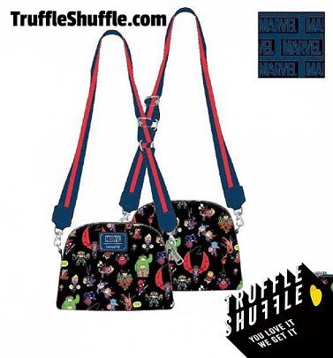 Loungefly Marvel Skottie Young Chibi Group Cross Body Bag Loungefly Marvel Skottie Young Chibi Group Cross Body Bag
