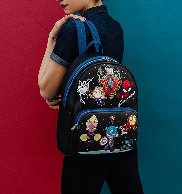 Details about   Loungefly Marvel Chibi Avengers Backpack Bag Rare 