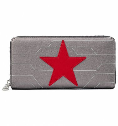 Loungefly Marvel Winter Soldier Cosplay Zip Around Wallet Loungefly Marvel Winter Soldier Cosplay Zip Around Wallet