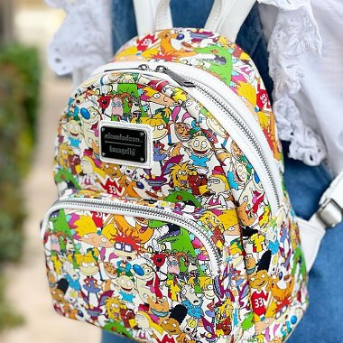 Loungefly Nickelodeon Rewind Gang All Over Print Mini Backpack