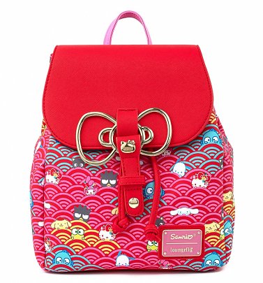 Loungefly Sanrio 60th Anniversary Gold Bow All Over Print Mini Backpack Loungefly Sanrio 60th Anniversary Gold Bow All Over Print Mini Backpack