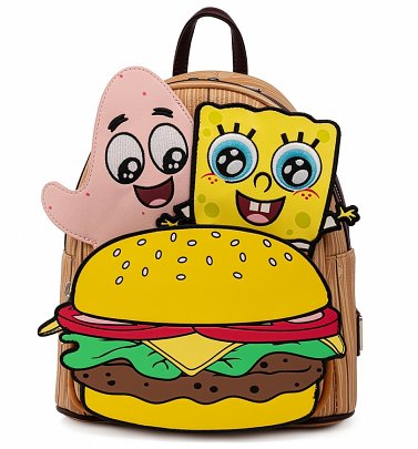 Loungefly SpongeBob SquarePants Krabby Patty Group Mini Backpack Loungefly SpongeBob SquarePants Krabby Patty Group Mini Backpack