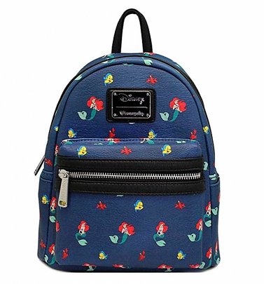 Loungefly x Disney Ariel, Flounder and Sebastian Little Mermaid Mini Faux Leather Backpack Loungefly x Disney Ariel, Flounder and Sebastian Little Mermaid Mini Faux Leather Backpack