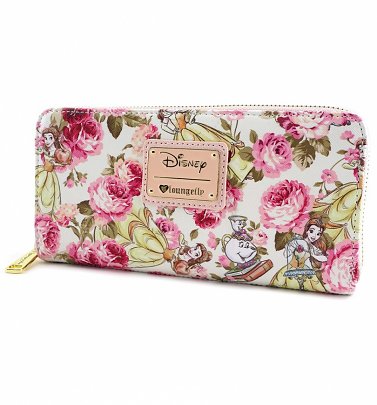Loungefly x Disney Beauty and the Beast Character Floral Print Wallet Loungefly x Disney Beauty and the Beast Character Floral Print Wallet