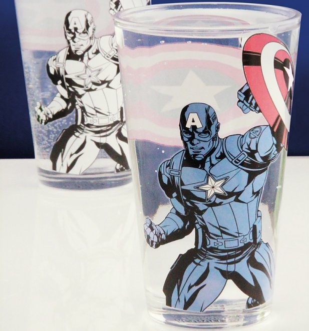 Marvel Comics Captain America Colour Change Glass Marvel Comics Captain America Colour Change Glass