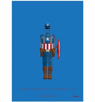 Marvel Comics Captain America Costume 11" x 14" Art Print Marvel Comics Captain America Costume 11" x 14" Art Print