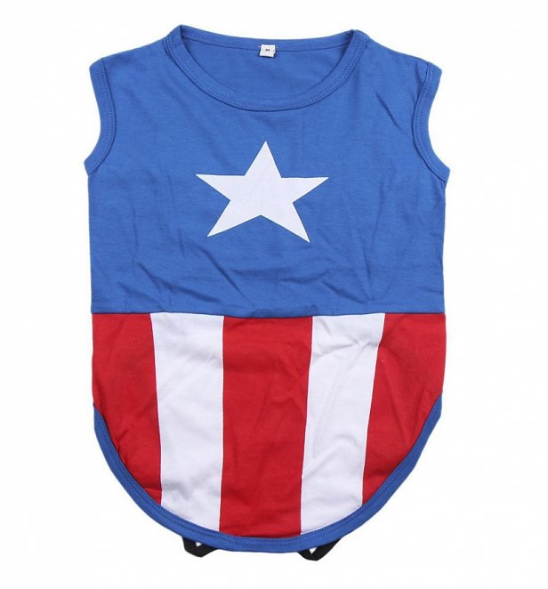 Marvel Comics Captain America Costume T-Shirt for Dogs from For Fan Pets