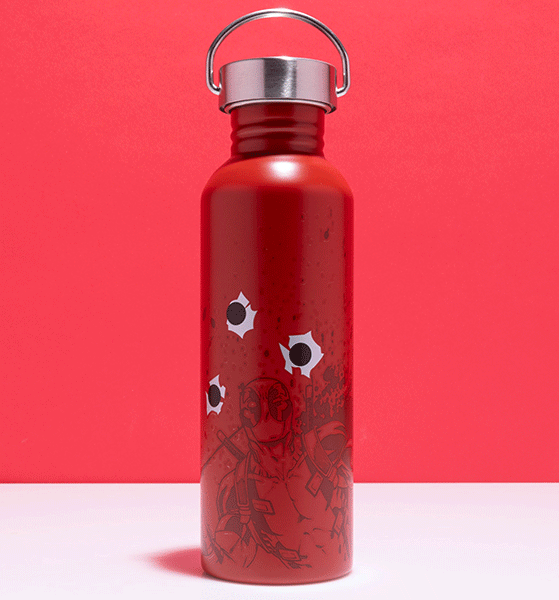 Marvel Comics I Workout Deadpool Metal Water Bottle Marvel Comics I Workout Deadpool Metal Water Bottle