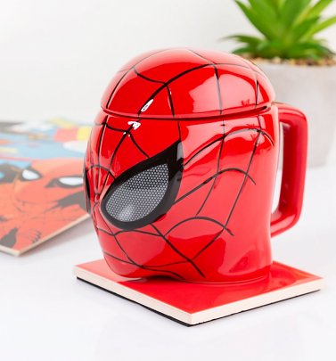 Marvel Comics Spider-Man 3D Mug With Lid Marvel Comics Spider-Man 3D Mug With Lid
