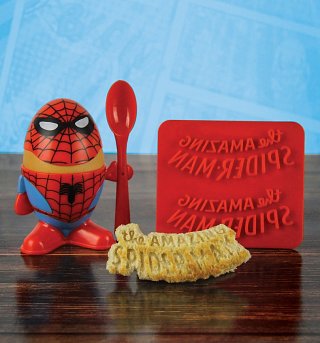 Marvel Comics Spider-Man Egg Cup and Toast Cutter Marvel Comics Spider-Man Egg Cup and Toast Cutter