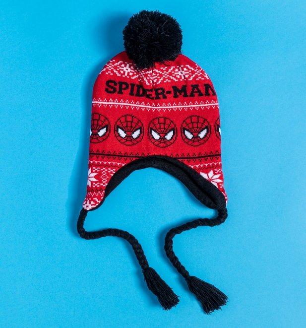 Marvel Comics Spider-Man Knitted Laplander Hat from Difuzed Marvel Comics Spider-Man Knitted Laplander Hat from Difuzed