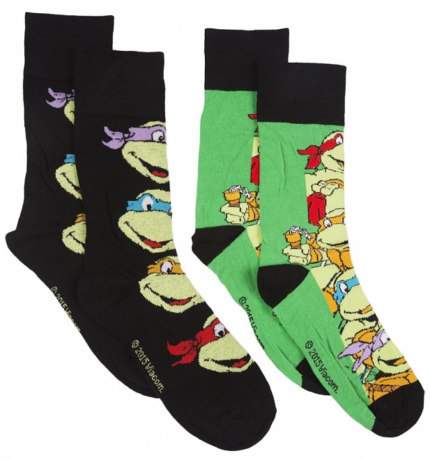 Men's 2 Pack Teenage Mutant Ninja Turtles Socks