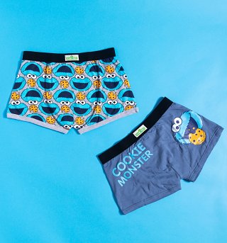Men's 2pk Cookie Monster Sesame Street Boxer Shorts Men's 2pk Cookie Monster Sesame Street Boxer Shorts