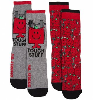 Men's 2pk Mr Strong Socks Men's 2pk Mr Strong Socks