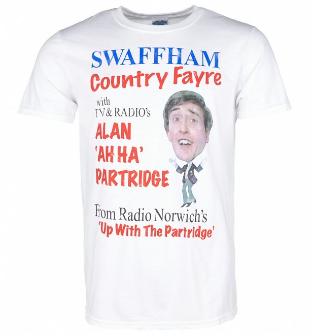 Men's Alan Partridge Swaffham Country Fayre White T-Shirt Men's Alan Partridge Swaffham Country Fayre White T-Shirt
