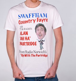 Men's Alan Partridge Swaffham Country Fayre White T-Shirt Men's Alan Partridge Swaffham Country Fayre White T-Shirt